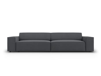 Jodie - 4-Sitzer Sofa aus strukturiertem Stoff, dunkelgrau