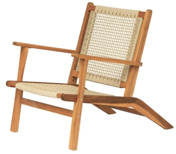 Stuhl aus Akazienholz und Seil