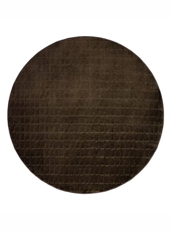 MARILYN - Tappeto rotondo 100% poliammide marrone 200 cm