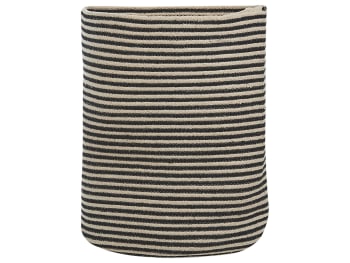 Yerkoy - Cesta de algodón beige negro 51 cm