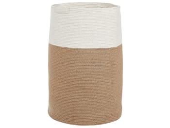 Ardesen - Cesta de algodón beige natural blanco 57 cm