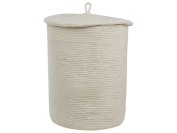 Silopi - Cesta de algodón blanco crema 52 cm