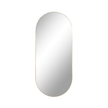 Jersey - Miroir ovale en métal 35x80cm laiton
