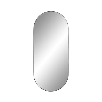 Jersey - Miroir ovale en métal 35x80cm noir
