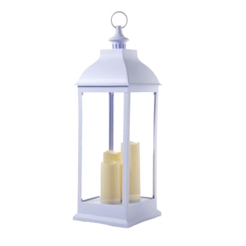 NEWPORT 71 - Lampada decorativa in plastica bianca cm. L.23,5 x P.23,5 x H.71