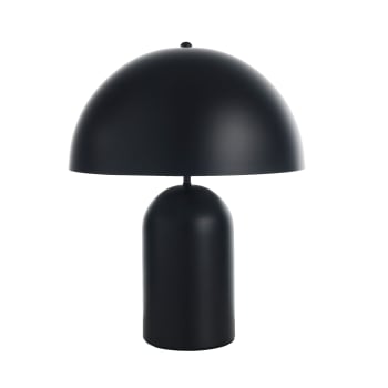 COWELL - Lampada in acciaio verniciata nera cm. Ø.38 cappello Ø.15 base H.48