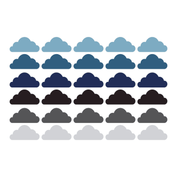 Clouds2 - Stickers muraux en vinyle nuages bleu et gris