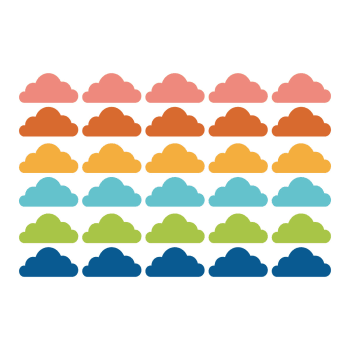 Clouds2 - Stickers muraux en vinyle nuages multicolore