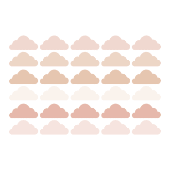 Clouds2 - Stickers muraux en vinyle nuages rose et beige