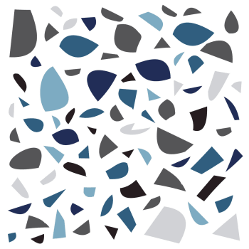Terrazzo - Stickers muraux en vinyle terrazzo bleu et gris
