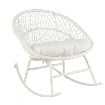Gardy - Chaise de jardin à bascule en aluminum blanc