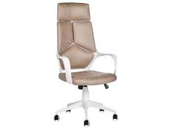 Delight - Chaise de bureau moderne beige sable et blanc