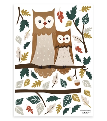 stickers-adesivi-in-vinile-amici-del-bosco-verde-e-grigio-woodland