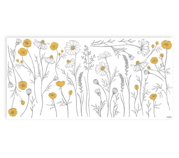 MURS - Sticker xl grandes fleurs des champs multicolore