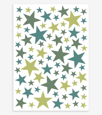 BASIQUE - Stickers étoiles en vinyle mat vert