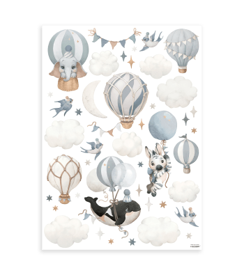SELENE - Adesivi animali e palloncini 64 x 90 cm
