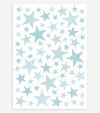 BASIQUE - Stickers étoiles en vinyle mat turquoise