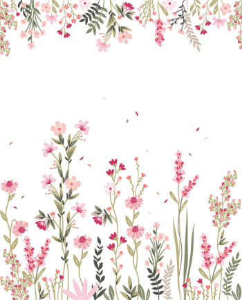 MAGENTA - Papier peint décor a field of flowers l rose