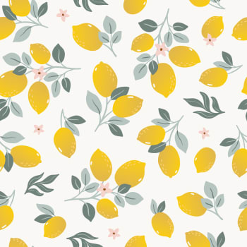LOUISE - Papier peint lemons jaune