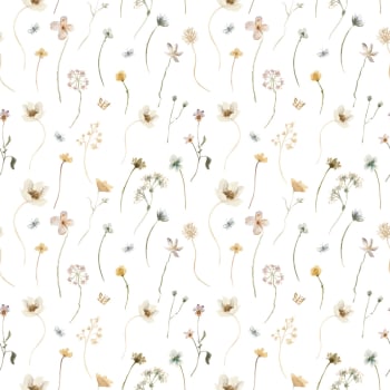 MADEMOISELLE - Carta da parati intessuta stampa fiori di maggio (50 cm x 10 m)
