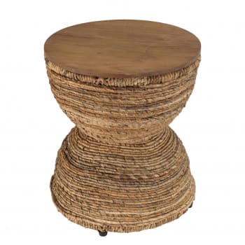 Alida - Tabouret assise en bois de teck recyclé
