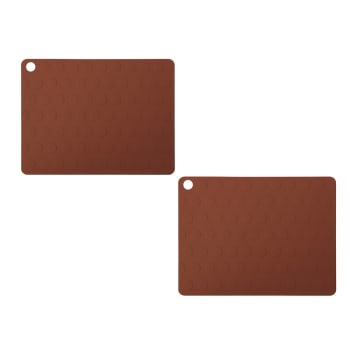 Dotto - Lot de 2 sets de table rouge en silicone h0,2 x45 x34cm