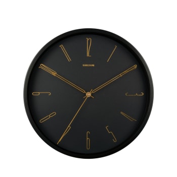 Belle numbers - Horloge murale ronde D35cm noir