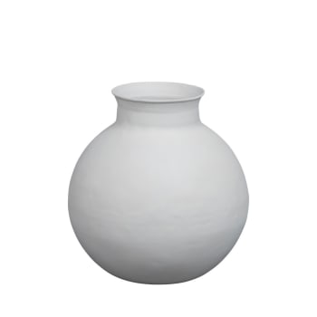 Vicing - Vase en métal blanc cassé