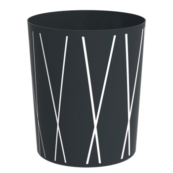 Corbeille à papier en plastique noir - Mobika
