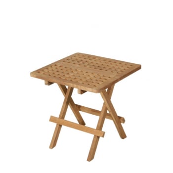Harris - Table basse pliante carrée de jardin en bois teck
