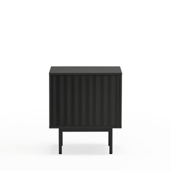 Sierra - Table de chevet 1 porte 2 tiroirs en bois noir