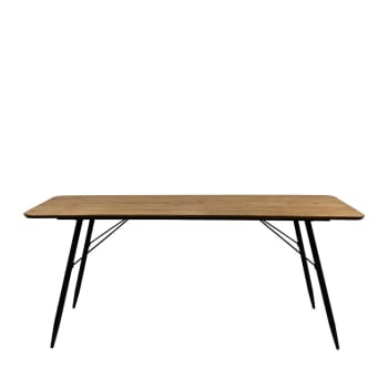 ROGER - Table à manger en bois et métal 200x90cm bois clair