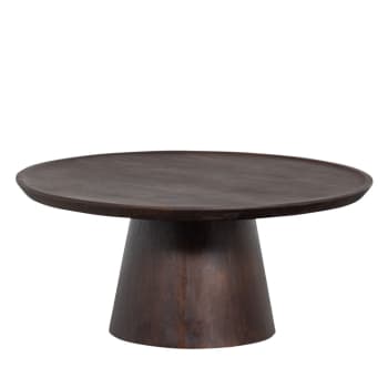 COFFEE A GOGO - Table d'appoint ronde en bois D90cm bois foncé