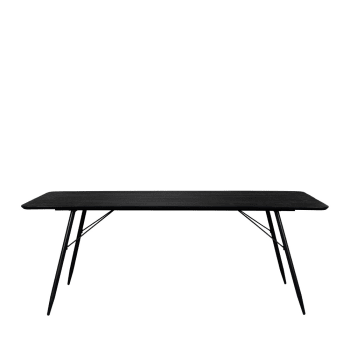 ROGER - Table à manger en bois et métal 200x90cm noir
