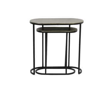 Bocov - Table d'appoint couleur or métal 53x26x53cm
