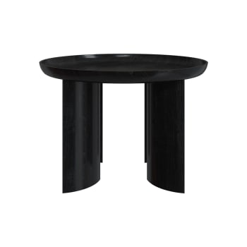 Blake - Table basse ronde noire en bois de manguier D60 cm