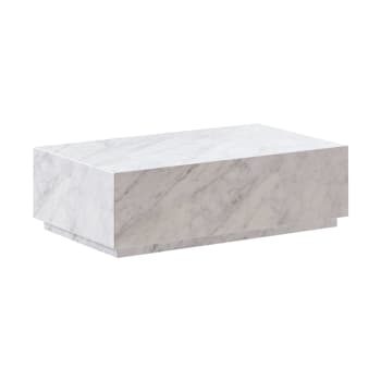 Izaé - Mesa de centro rectangular de mármol blanco