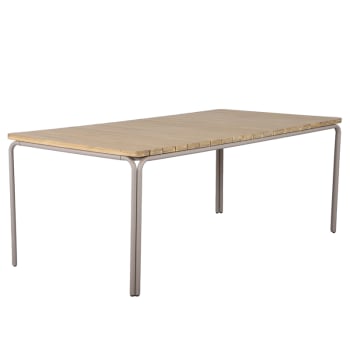 Table Terrasse Acacia Imitation Teck Table Jardin Rectangulaire Proloisirs Sophie - Acacia 110x70x73 Cm - Pour 6 Personnes Table 6 Personnes