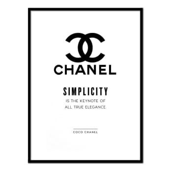 Chanel - Póster con marco negro - simplicity - 30x40