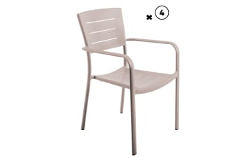 INARI - Lot de 4 fauteuils  en aluminium muscade
