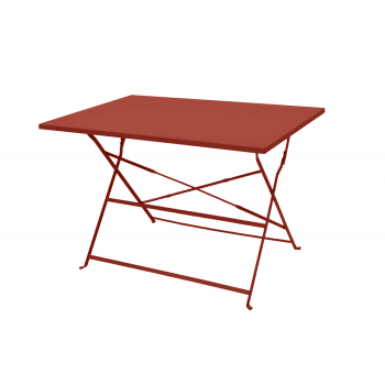 MERIDA - Table rectangle Bistrot 110x70cm Terracotta en Acier
