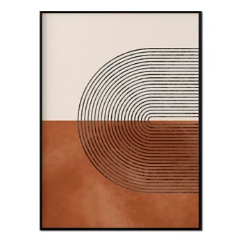 Minimalismo - Affiche avec cadre noir -  géométrie abstraite - 50x70