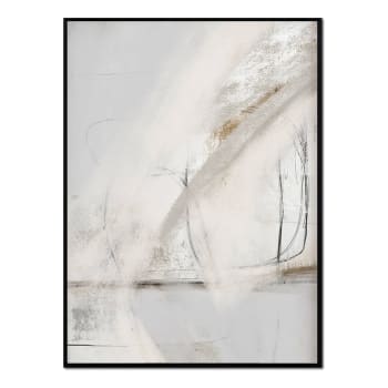 Minimalismo - Affiche avec cadre noir -  coups de pinceau abstraits - 30x40