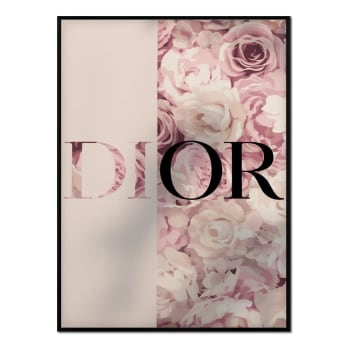 Moda - Póster con marco negro - rosas - 30x40