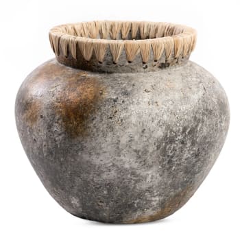STYLY - Vase en terre cuite antique gris H27