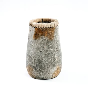 SNEAKY - Vase en terre cuite antique gris H22