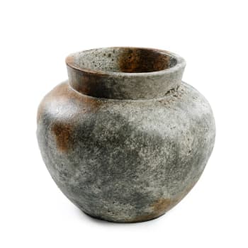 FUNKY - Vase en terre cuite antique gris H23