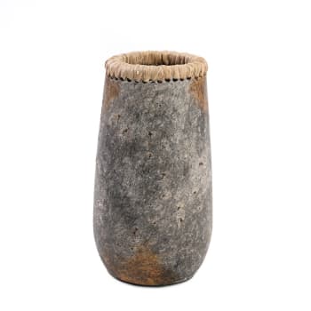 SNEAKY - Vase en terre cuite antique gris H26
