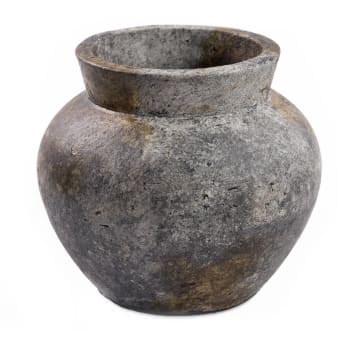 FUNKY - Vaso in terracotta antica grigia H27