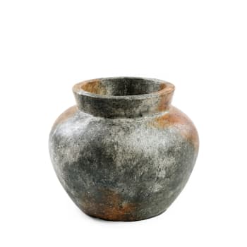 FUNKY - Vase en terre cuite antique gris H19